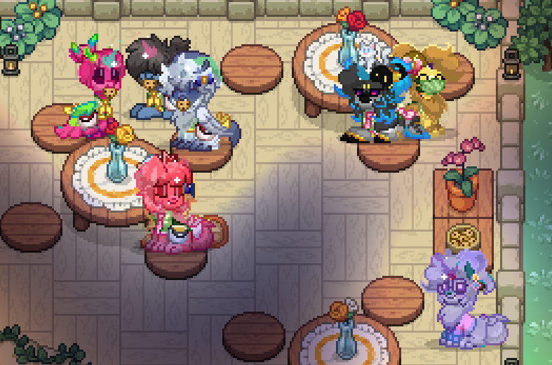 A guild hang-out on Pony Town